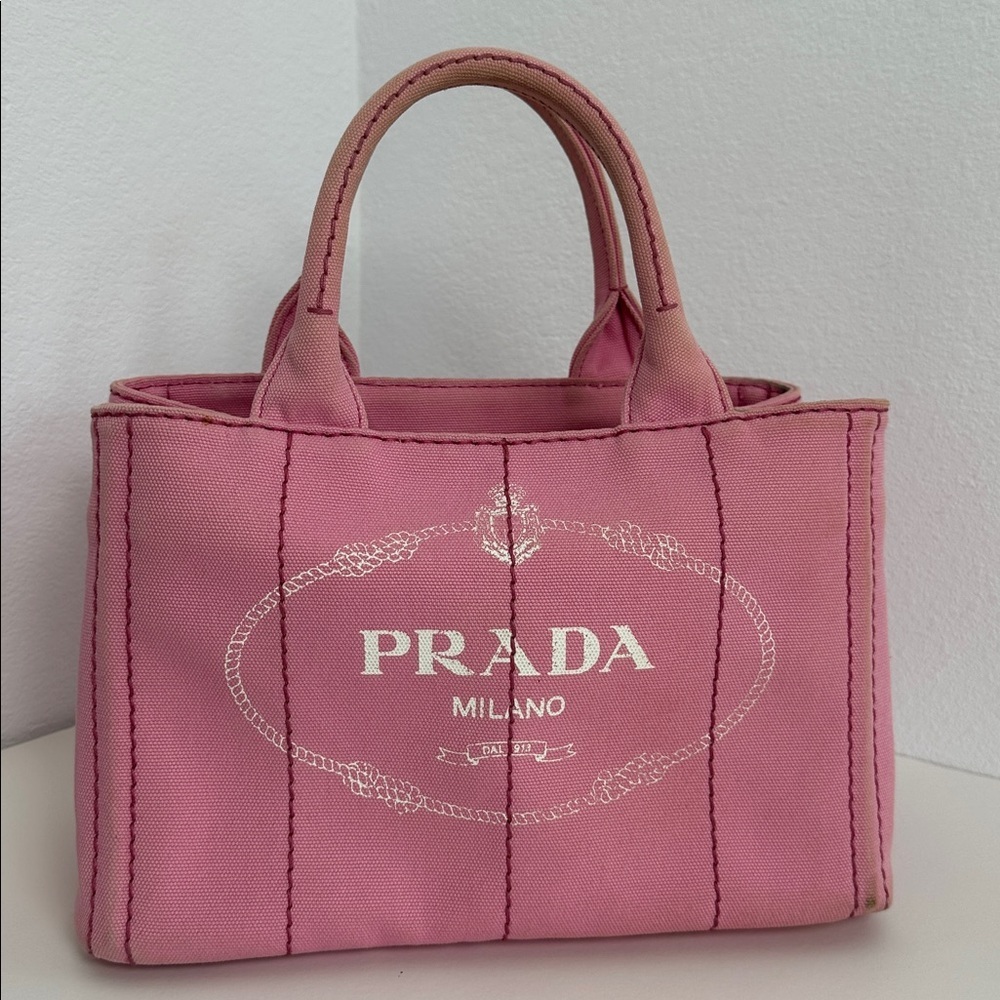 💯Authentic Prada  Canapa Pink Tote Bag🍀 - Picture 15 of 16